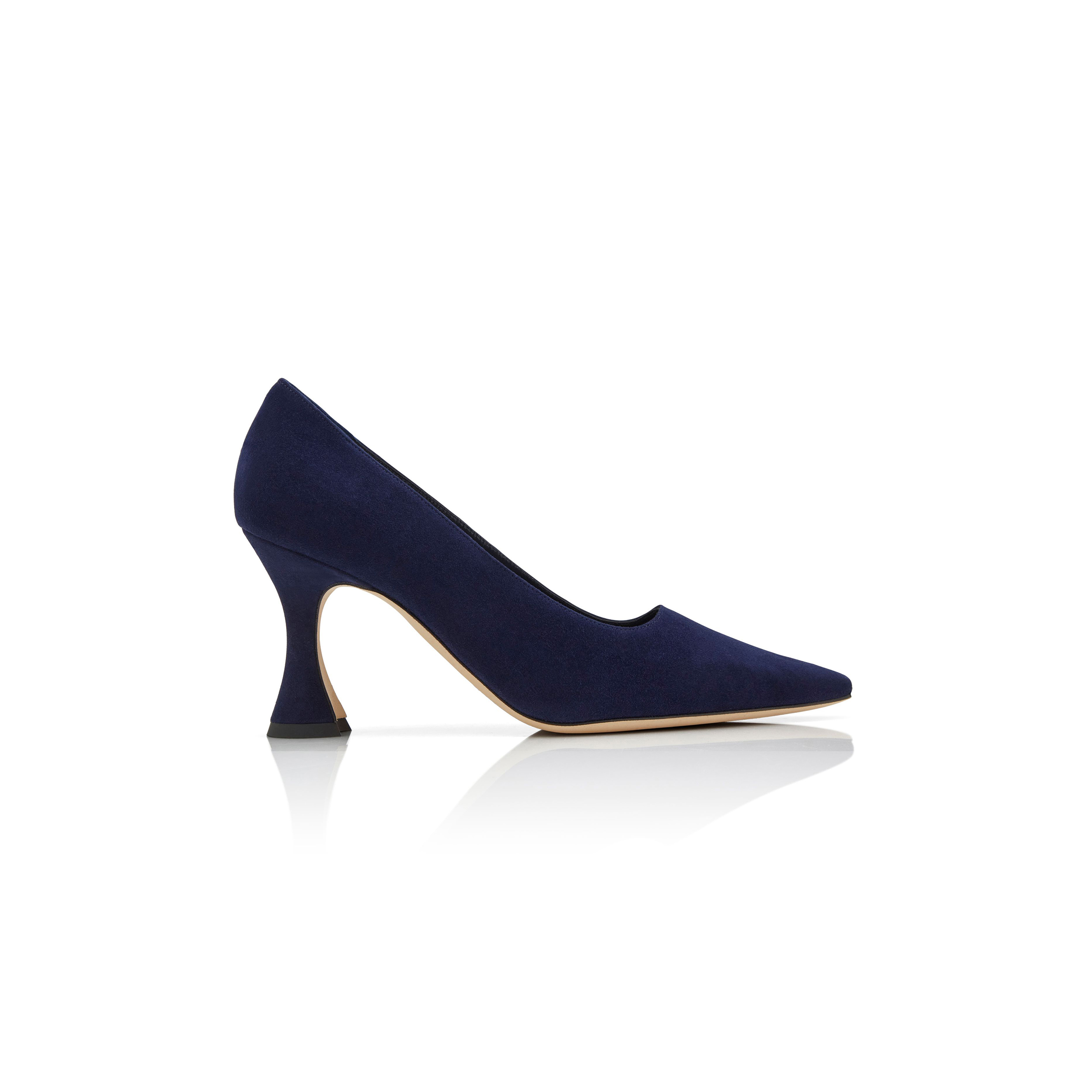 MANOLO BLAHNIK LOUMAJ NAVY BLUE SUEDE POINTED TOE PUMPS 424-1908-0008 MANOLO BLAHNIK LOUMAJ NAVY BLUE SUEDE POINTED TOE PUMPS 424-1908-0008